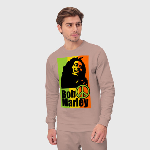 Мужской костюм хлопок Bob Marley, цвет пыльно-розовый - фото 5