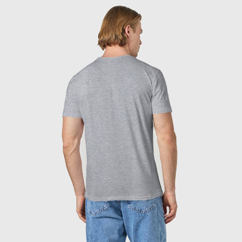 Мужская футболка хлопок с принтом Keep calm and go fishing, вид сзади #2