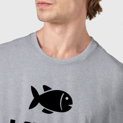 Мужская футболка хлопок с принтом Keep calm and go fishing, фото #4