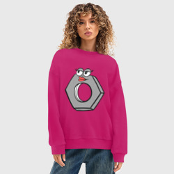 Женский свитшот oversize без начеса хлопок Гайка - фото 2