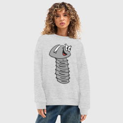 Женский свитшот oversize без начеса хлопок Болт - фото 2