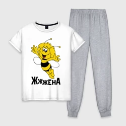 Женская пижама с белой футболкой хлопок Жена