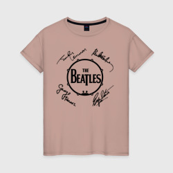 Женская футболка хлопок Beatles автографы