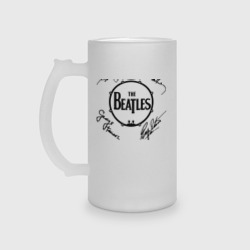 Кружка пивная матовое стекло Beatles автографы
