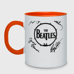 Кружка двухцветная Beatles автографы
