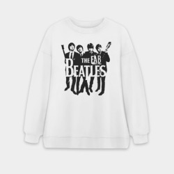 Женский свитшот oversize без начеса хлопок Beatles