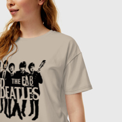 Женская футболка хлопок Oversize Beatles - фото 2