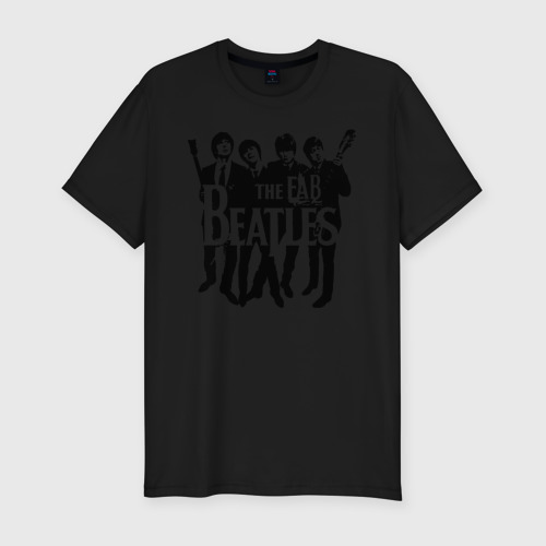 Мужская футболка хлопок Slim Beatles, цвет черный