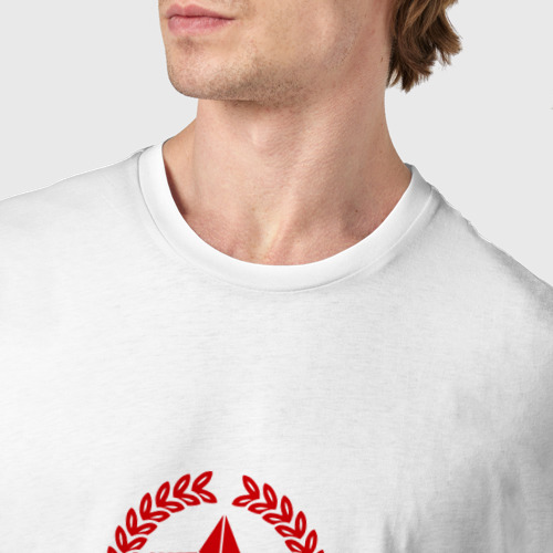 Мужская футболка хлопок Защитник Дима, цвет белый - фото 6