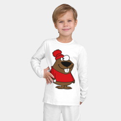 Детская пижама с лонгсливом хлопок Бобер - фото 2