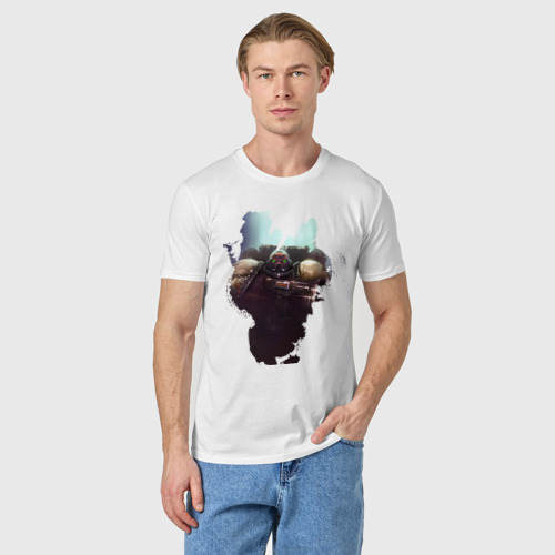 Мужская футболка хлопок Spacemarine, цвет белый - фото 3