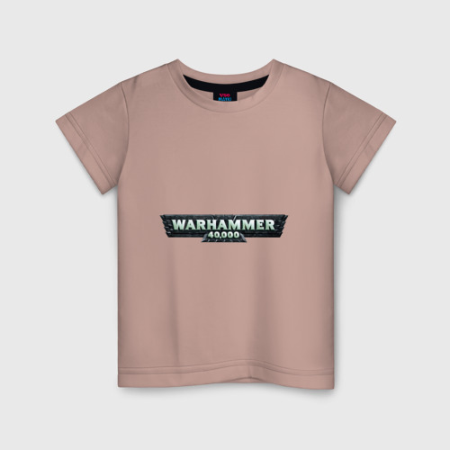 Детская футболка хлопок Warhammer 40 000, цвет пыльно-розовый