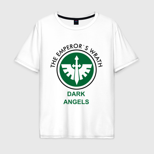 Мужская футболка из хлопка оверсайз с принтом Темные Ангелы, вид спереди №1