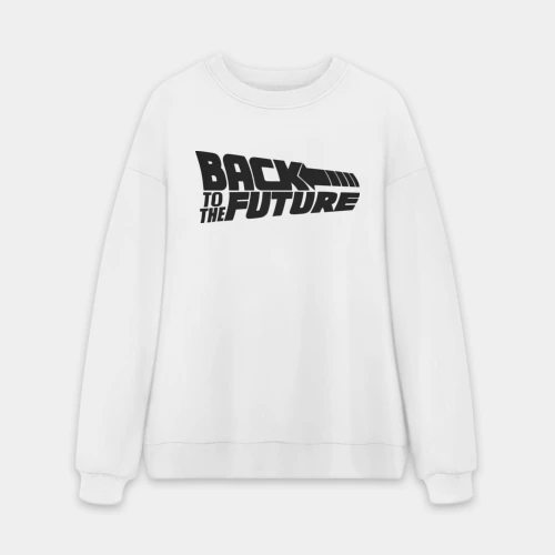 Мужской свитшот oversize без начеса хлопок Назад в будущее