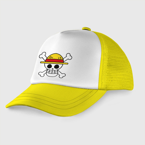 Детская кепка тракер Флаг Луффи, цвет желтый