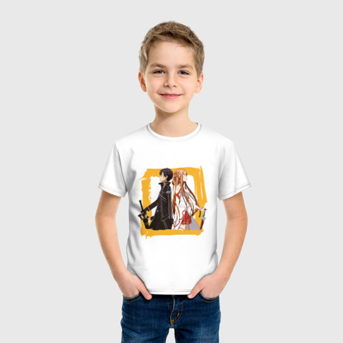 Детская футболка хлопок Asuna & Kirito, цвет белый - фото 3
