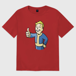 Женская футболка хлопок Oversize Fallout Vault boy