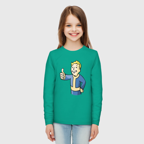 Детский лонгслив хлопок Fallout Vault boy, цвет зеленый - фото 5
