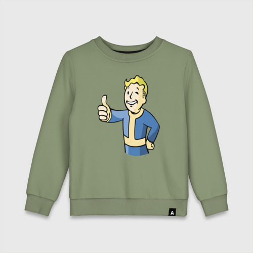 Детский свитшот хлопок Fallout Vault boy, цвет авокадо