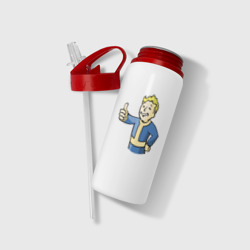 Бутылка для воды с трубочкой Fallout Vault boy - фото 2