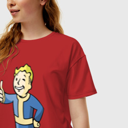 Женская футболка хлопок Oversize Fallout Vault boy - фото 2