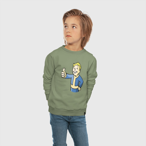 Детский свитшот хлопок Fallout Vault boy, цвет авокадо - фото 5