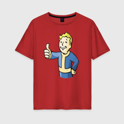 Женская футболка хлопок Oversize Fallout Vault boy