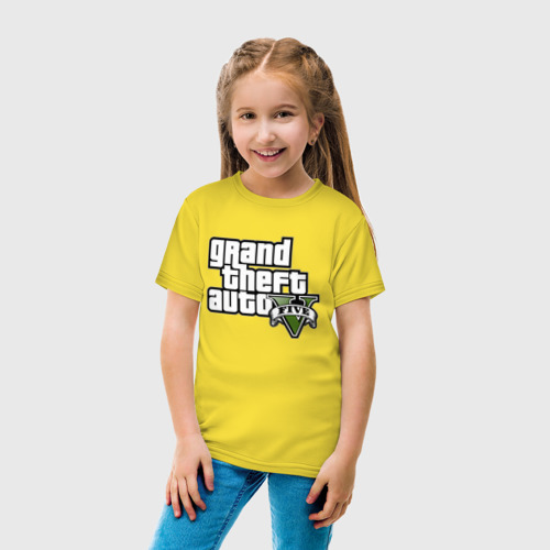 Детская футболка хлопок Gta 5, цвет желтый - фото 5