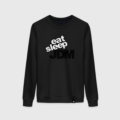 Женский свитшот хлопок eat sleep JDM, цвет черный