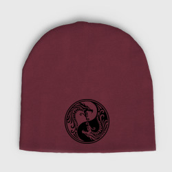 Мужская шапка демисезонная Два дракона Инь Янь