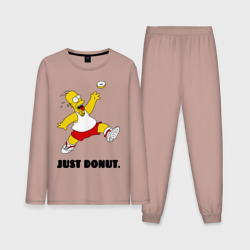 Мужская пижама с лонгсливом хлопок Гомер Симпсон - Только пончик