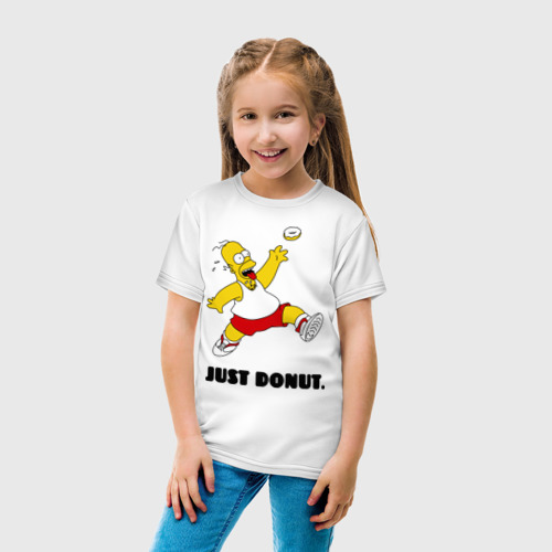 Детская футболка хлопок Гомер Симпсон - Только пончик, цвет белый - фото 5