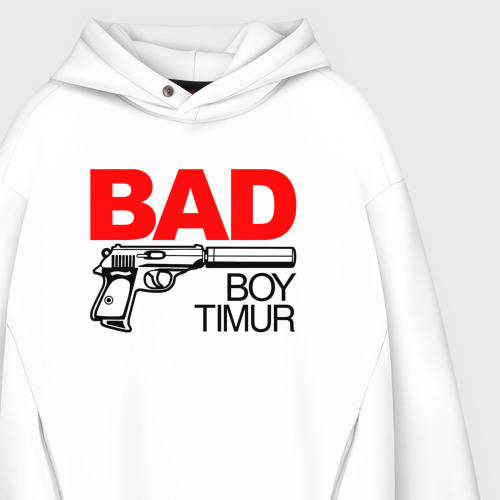 Мужское худи Oversize хлопок Bad boy Timur, цвет белый - фото 4