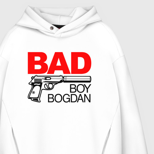 Мужское худи Oversize хлопок Bad boy Bogdan, цвет белый - фото 4