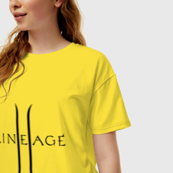 Женская футболка хлопок Oversize Lineage logo - фото 2