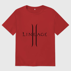 Женская футболка хлопок Oversize Lineage logo