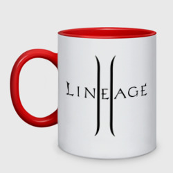 Кружка двухцветная Lineage logo