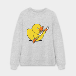 Мужской свитшот oversize без начеса хлопок Утенок с ружъем
