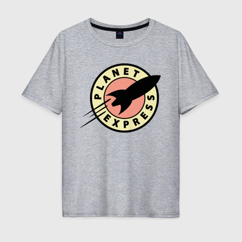 Мужская футболка хлопок Oversize Planet Express, цвет меланж
