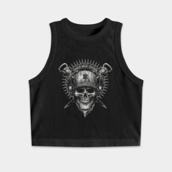 Женская укороченная майка-топ хлопок Байкер всегда жив