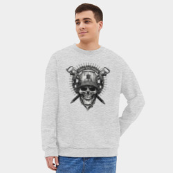 Мужской свитшот oversize без начеса хлопок Байкер всегда жив - фото 2