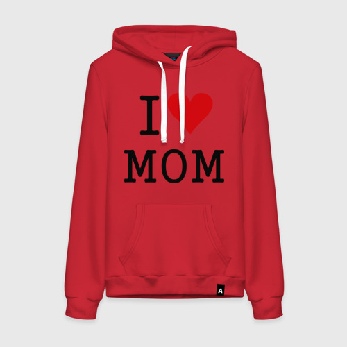 Женская толстовка хлопок i love mom, цвет красный