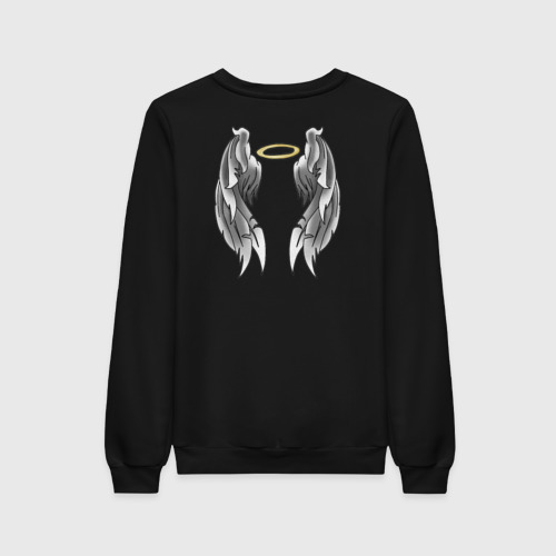 Женский свитшот хлопок Angel wings, цвет черный - фото 2