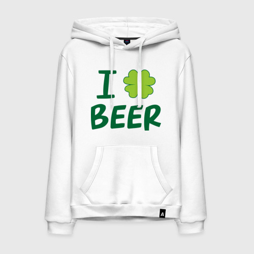 Мужская толстовка хлопок Love beer, цвет белый