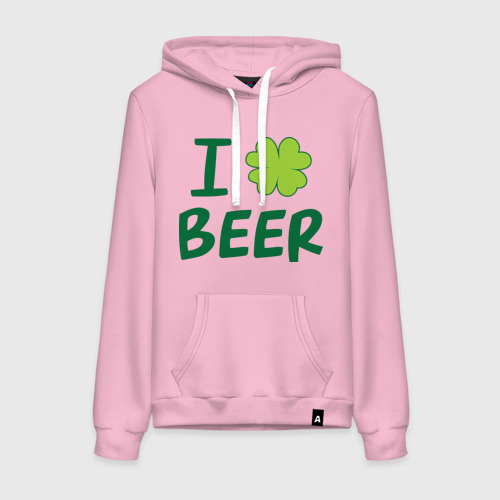 Женская толстовка хлопок Love beer, цвет светло-розовый