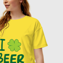 Женская футболка хлопок Oversize Love beer - фото 2