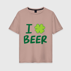 Женская футболка хлопок Oversize Love beer