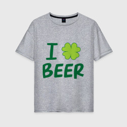 Женская футболка хлопок Oversize Love beer