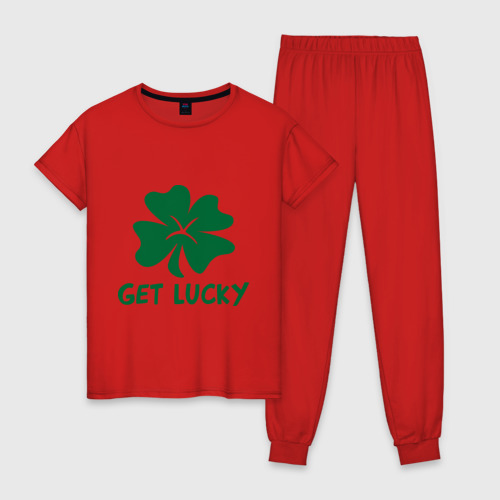 Женская пижама хлопок Get lucky, цвет красный