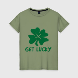 Женская футболка хлопок Get lucky